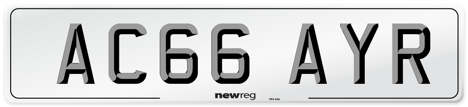 AC66 AYR Number Plate from New Reg
